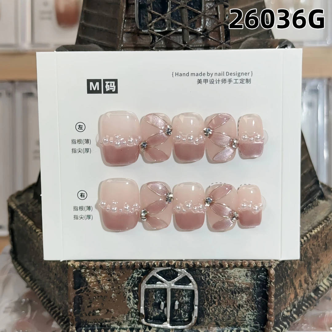 学长设计穿戴甲  编号26036G   浪漫芭蕾(短方)