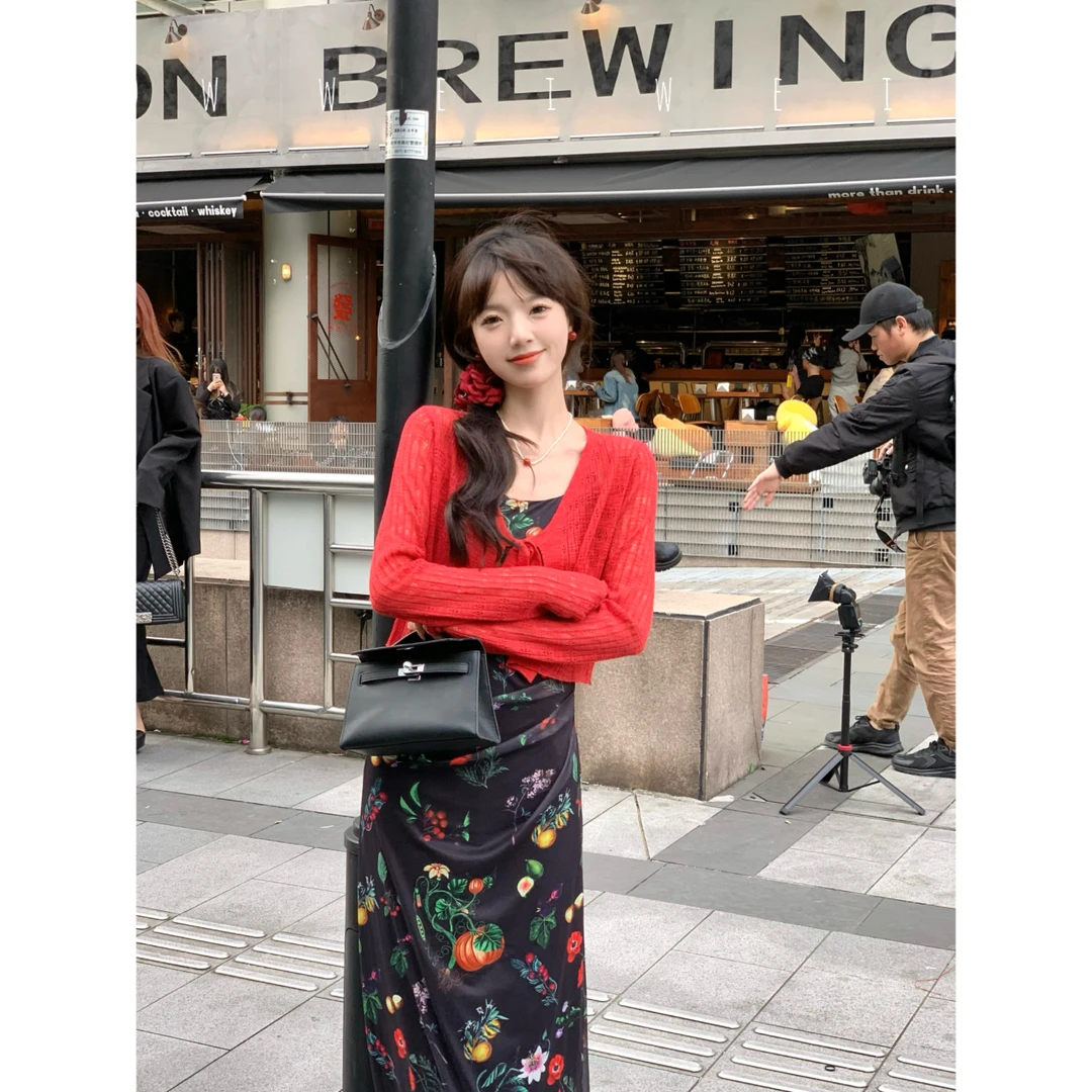 是玮玮哦【南洋夏梦】夏季小众设计感碎花显瘦气质吊带连衣裙