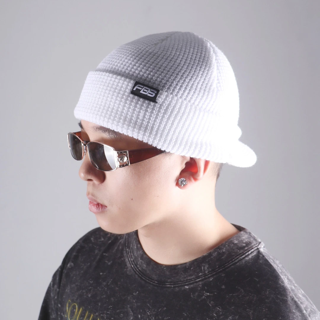 FBS 美式复古冷帽hiphop男女街头带檐毛线帽Bboy嘻哈针织鸭舌帽子