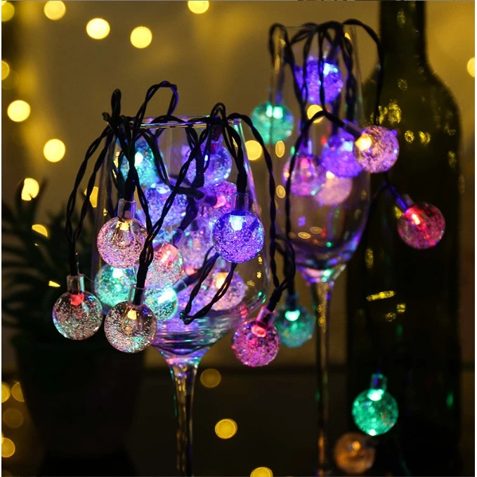 户外太阳能大气泡球灯串别墅花园庭院围栏气氛装饰灯