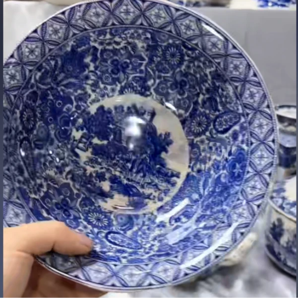 欧洲名画 cz 青花系列面碗米饭碗微瑕