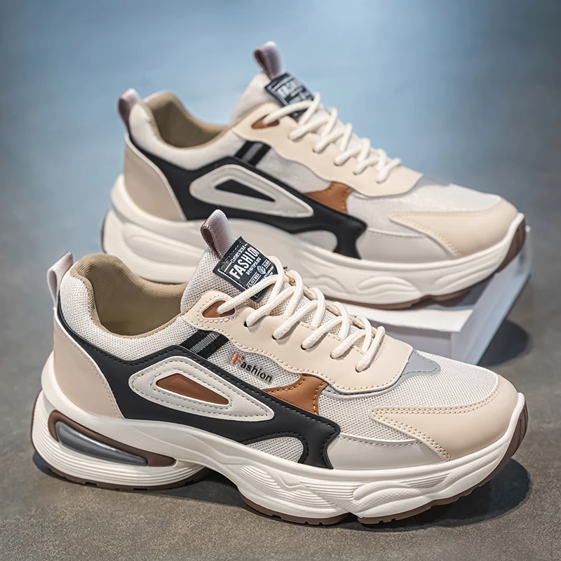 莆田夏季男鞋2025新款网面透气男士休闲百搭青少年运动跑步老爹鞋