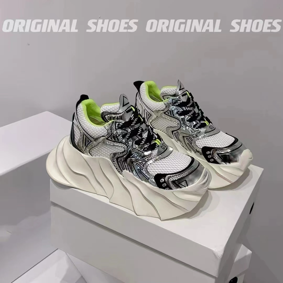 现货C6｜“奶油慕斯”真皮擦色底老爹鞋女｜半码拍小｜2406-6银