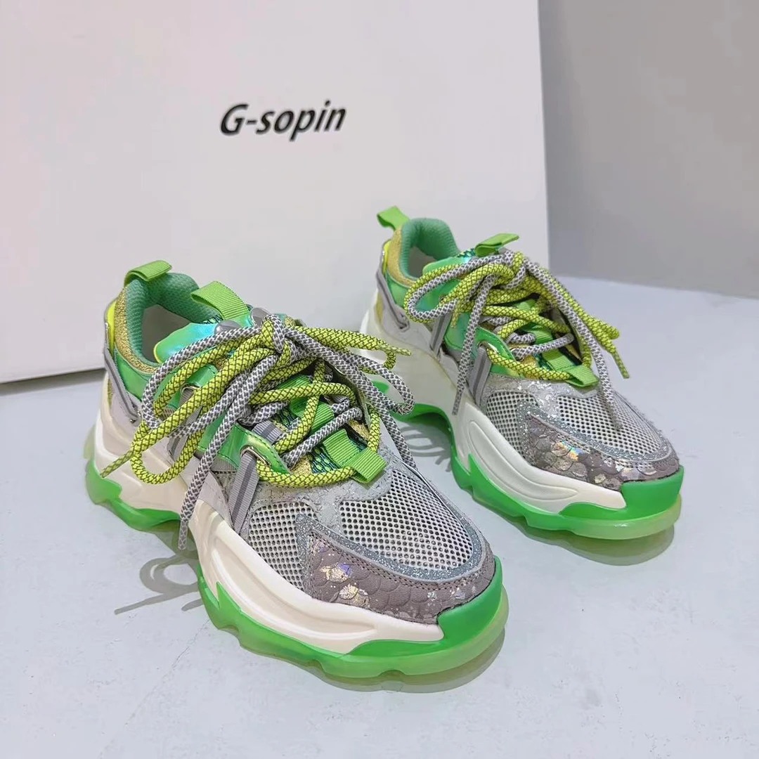 现货C6｜“珍妮弗”真皮透网休闲女鞋｜半码拍大｜85-3