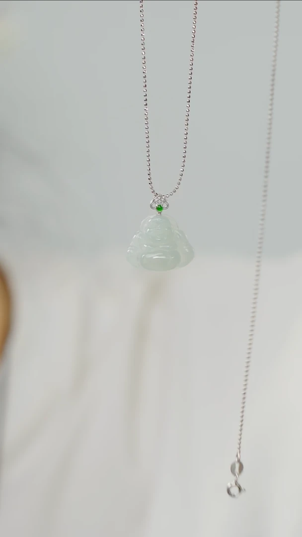 【闪购商品】翡翠吊坠(不含链)18K金镶嵌佛