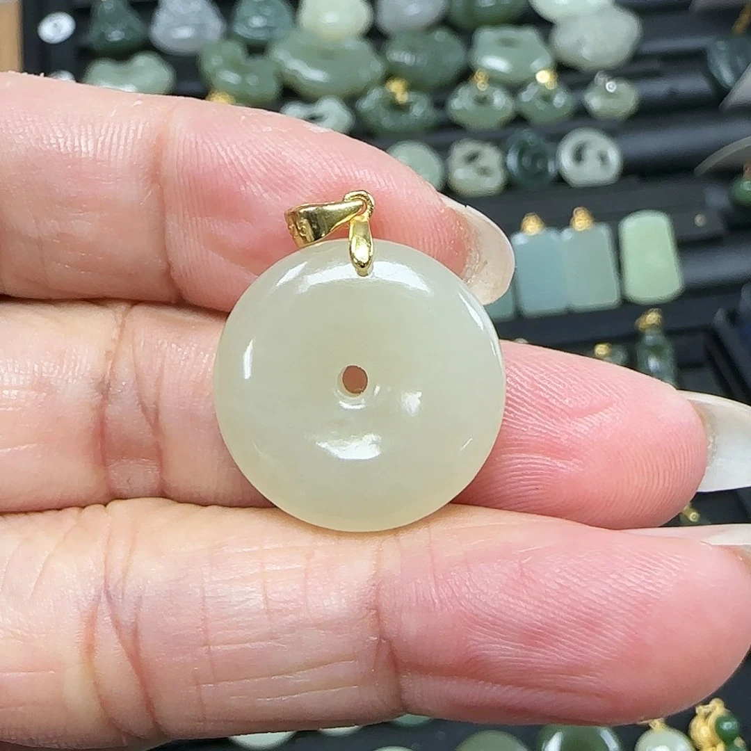 和田玉吊坠(不含链)银S925镶嵌