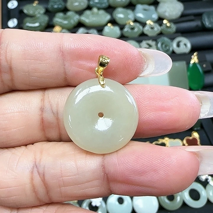 和田玉吊坠(不含链)银S925镶嵌