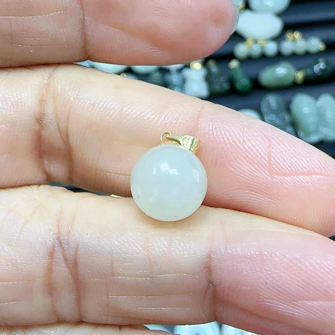 【闪购商品】和田玉吊坠(不含链)18K金镶嵌