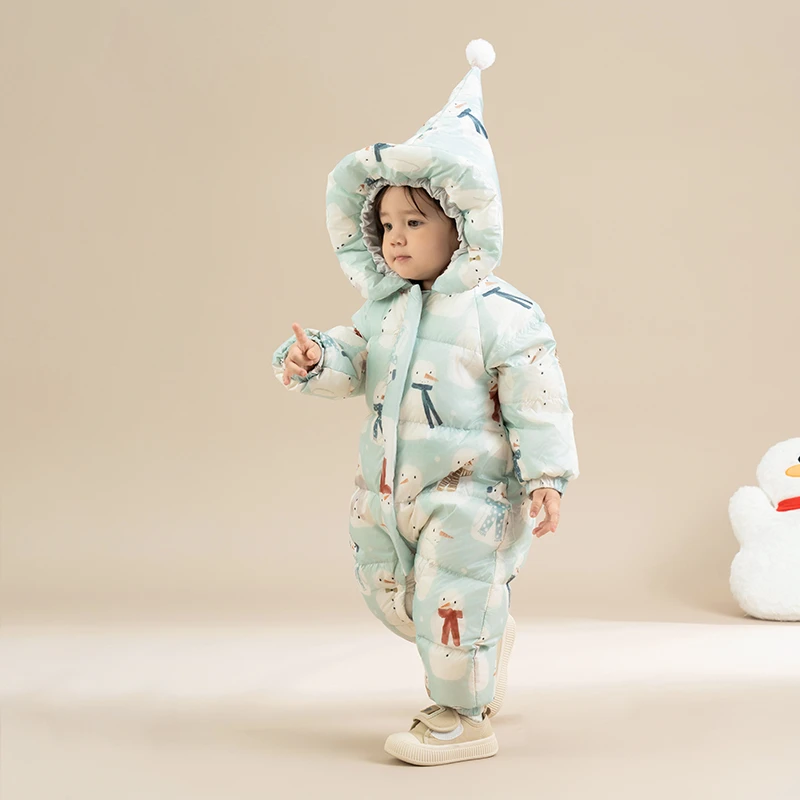 婴幼儿羽绒连体衣宝宝冬季加厚保暖外套