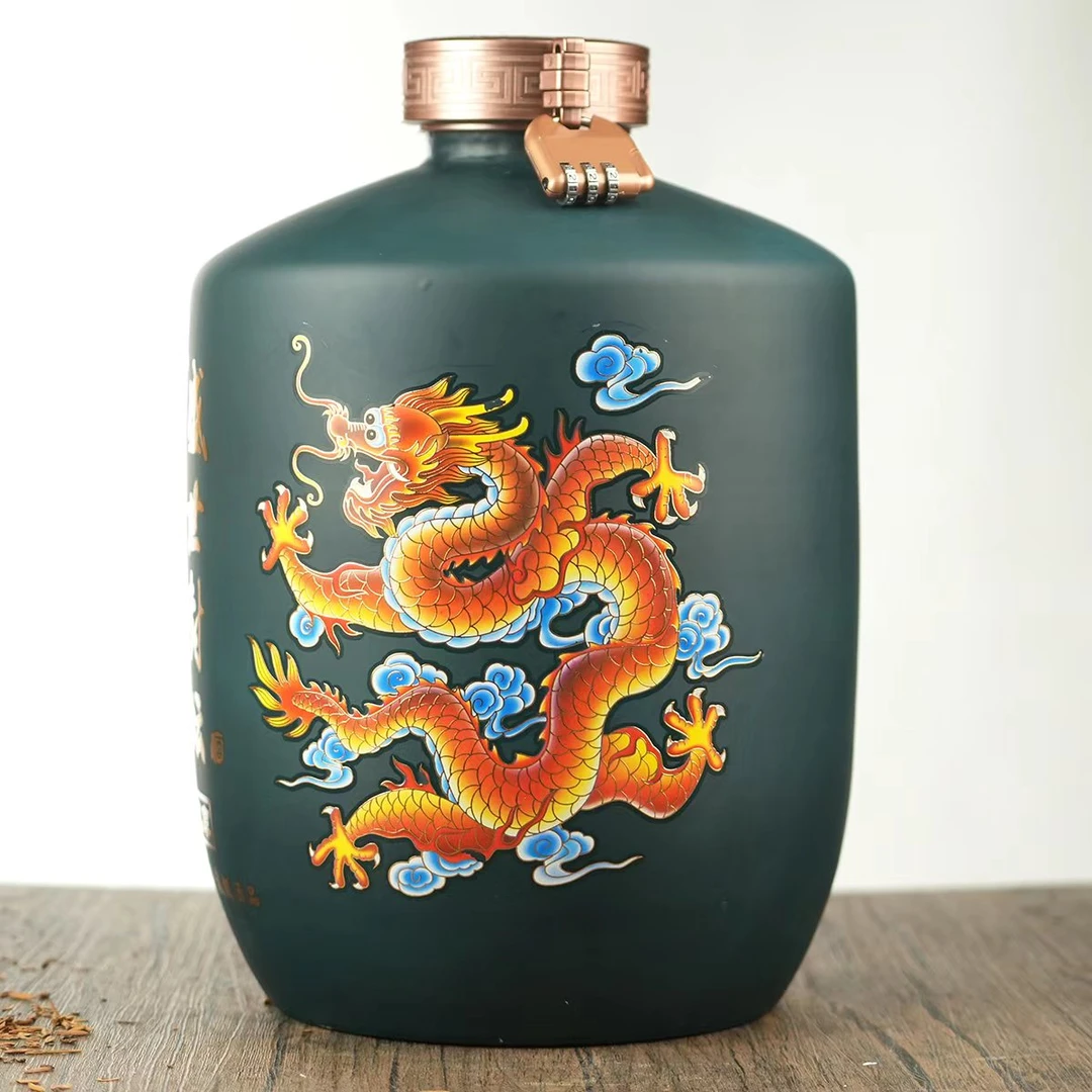 盛池封坛老酒 绿龙坛装 优级浓香型纯粮酒52度5L*1