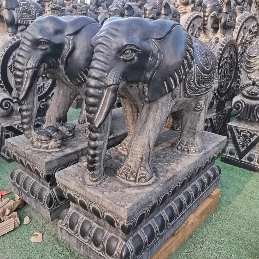 石雕工艺品大象抱鼓石
