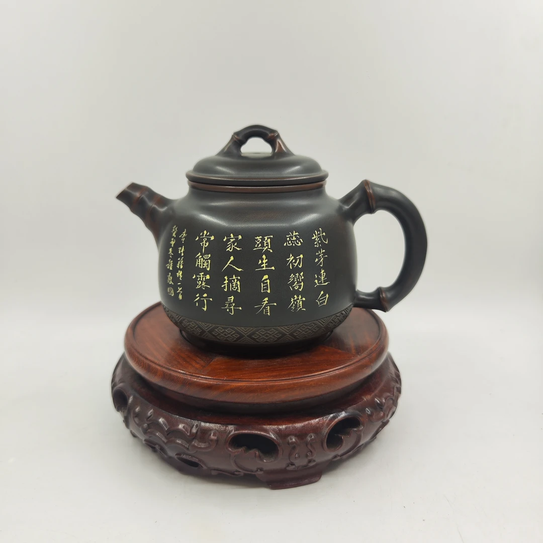 约240毫升左右 广西钦州坭兴陶茶壶 广西工艺美术大师周长元制作