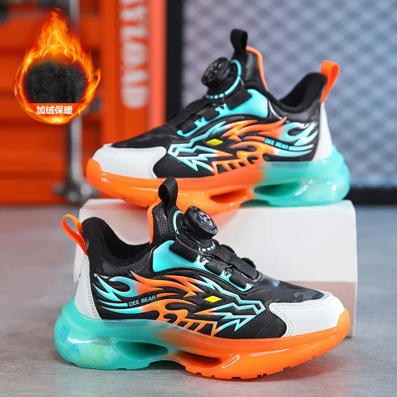 回力瑞男童鞋冬季加绒加厚棉鞋2023新款儿童二棉鞋男孩防水运动鞋