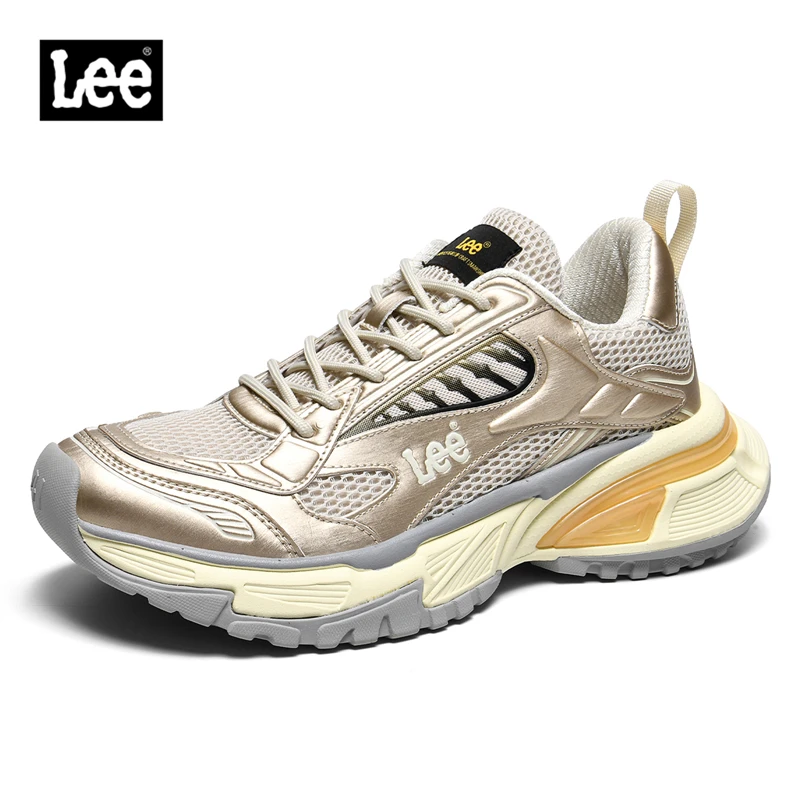Lee男士2024秋季时尚休闲网面老爹鞋户跑步外百搭厚底防滑耐磨