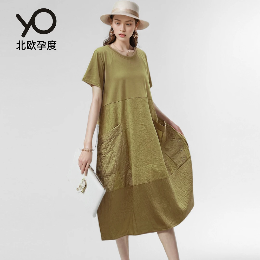 北欧孕度孕妇连衣裙2025夏季新中式高个子中长款裙子新款孕妇夏装