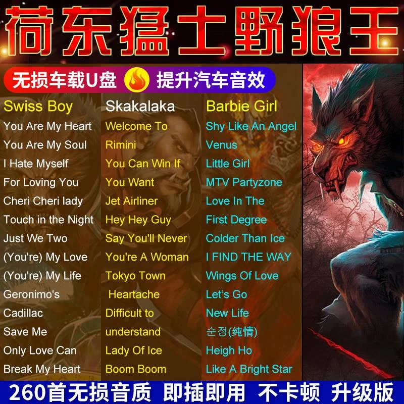 荷东猛士野狼王车载u盘歌曲无损高品质格式不卡顿USB接口通用优盘
