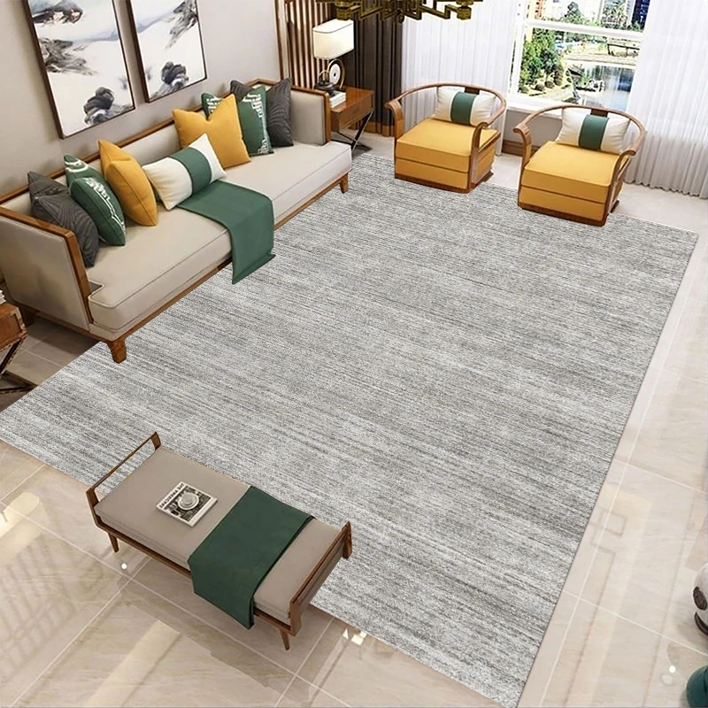 素色圈绒轻奢客厅地毯免洗可擦易打理简约现代极简纯色卧室地垫