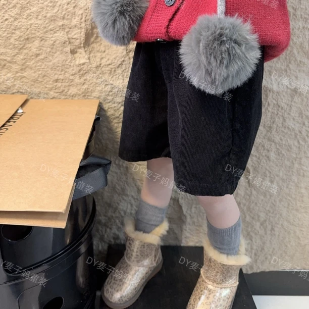 现MZ.儿童冬季新款韩版时髦灯芯绒百搭短裤1305