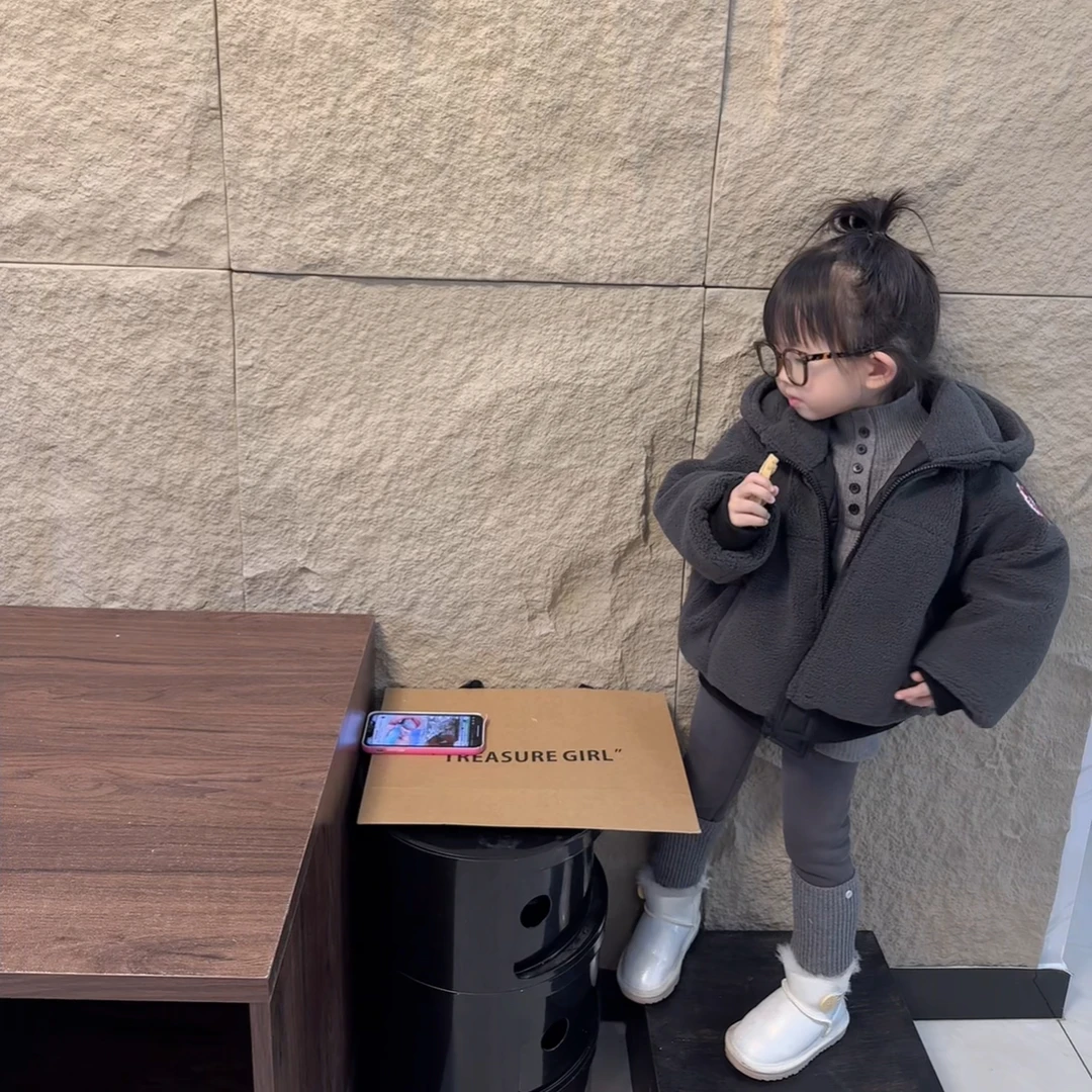 现MZ.儿童冬季加厚夹棉保暖韩版休闲潮牌连帽棉服1259