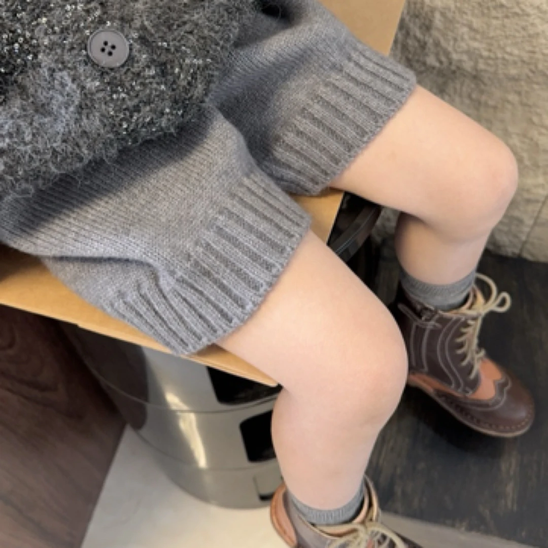 现MZ.儿童冬季新款时髦韩版百搭针织短裤1275