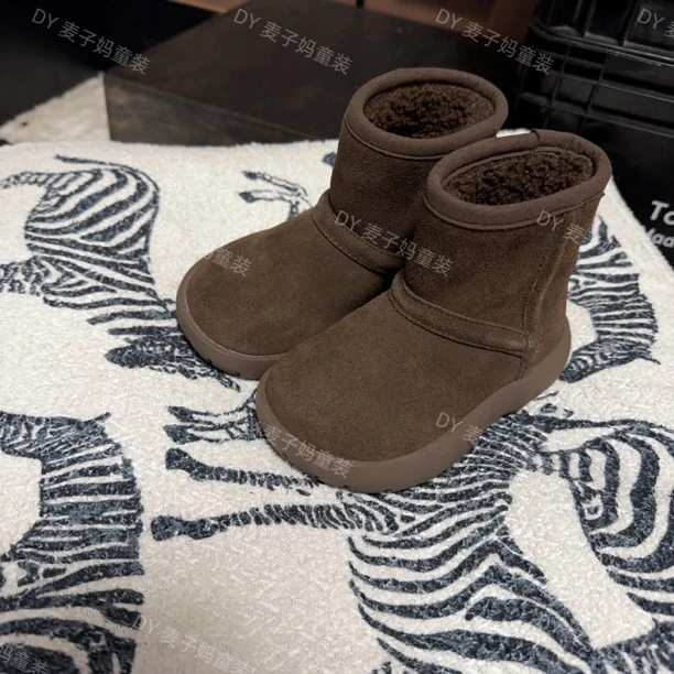 现MZ.儿童真皮雪地靴男女童加绒保暖宝宝皮靴1249