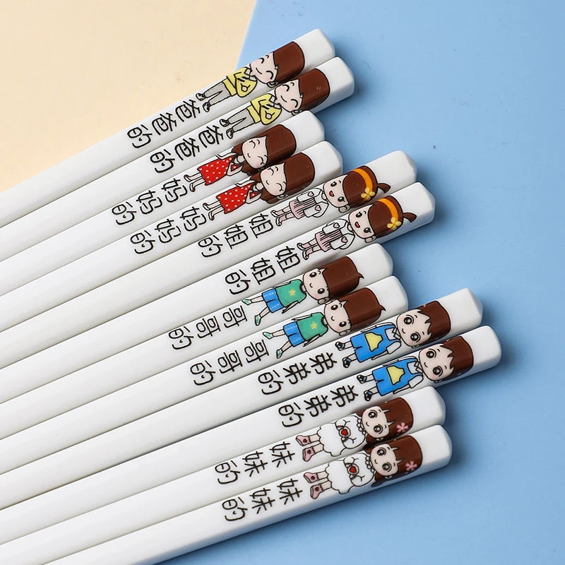 陶瓷筷子防滑防霉专用高强度中式亲子套装创意个性公筷环保餐具