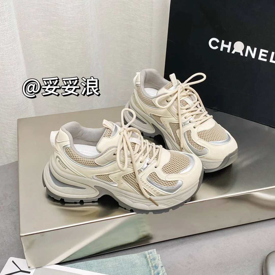 妥妥浪高级感老爹鞋女2025春款新款百搭休闲灰色运动鞋子潮炸街
