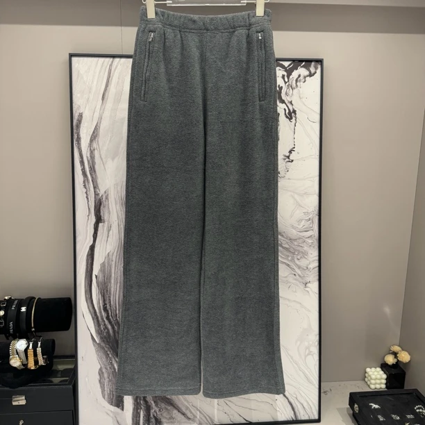 【海哥精选】高级感双面拉绒高腰显瘦直筒休闲卫裤-037