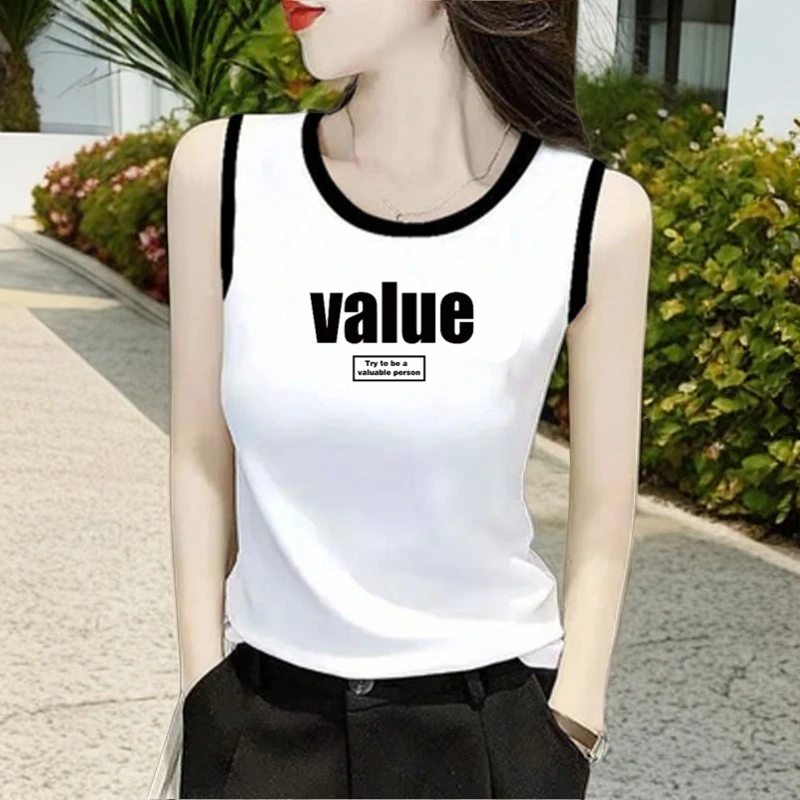 2025新款韩版吊带背心女士内穿运动无袖T恤上衣打底内搭外穿上衣