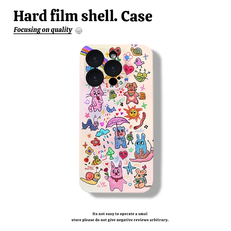 幼稚园涂鸦手机壳适用苹果16Pro华为小米15vivo菲林硬壳荣耀 60se