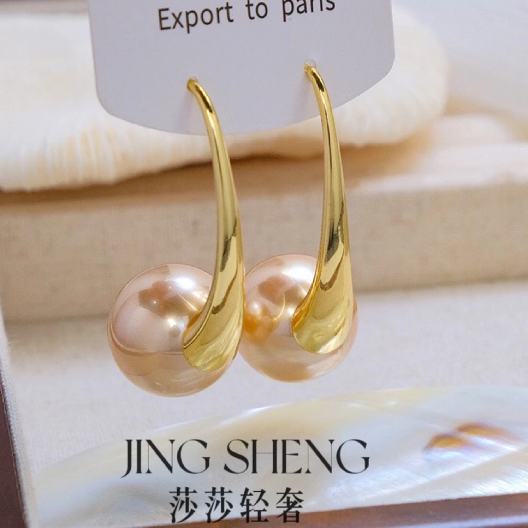 铜合金仿珍珠耳饰 【小漂亮】简约时尚小众个性百搭气质珠珠耳环