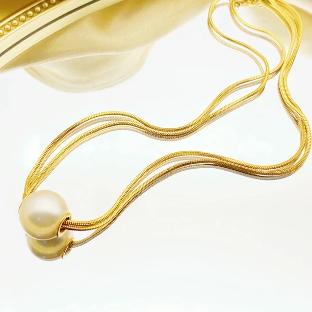 钛钢项链 【不掉色贝珠项链】时尚简约大奢颈链锁骨链百搭锁骨链