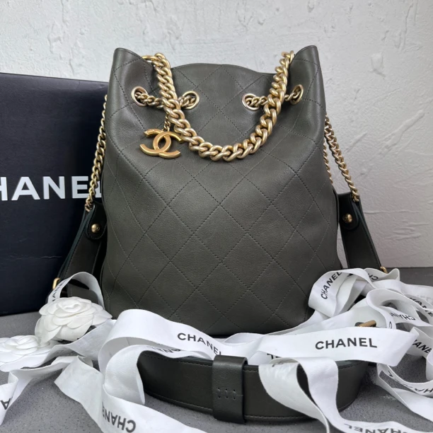 95新 Chanel/香奈儿 林老板/032805/时尚款 嬉皮士单肩手提水桶包