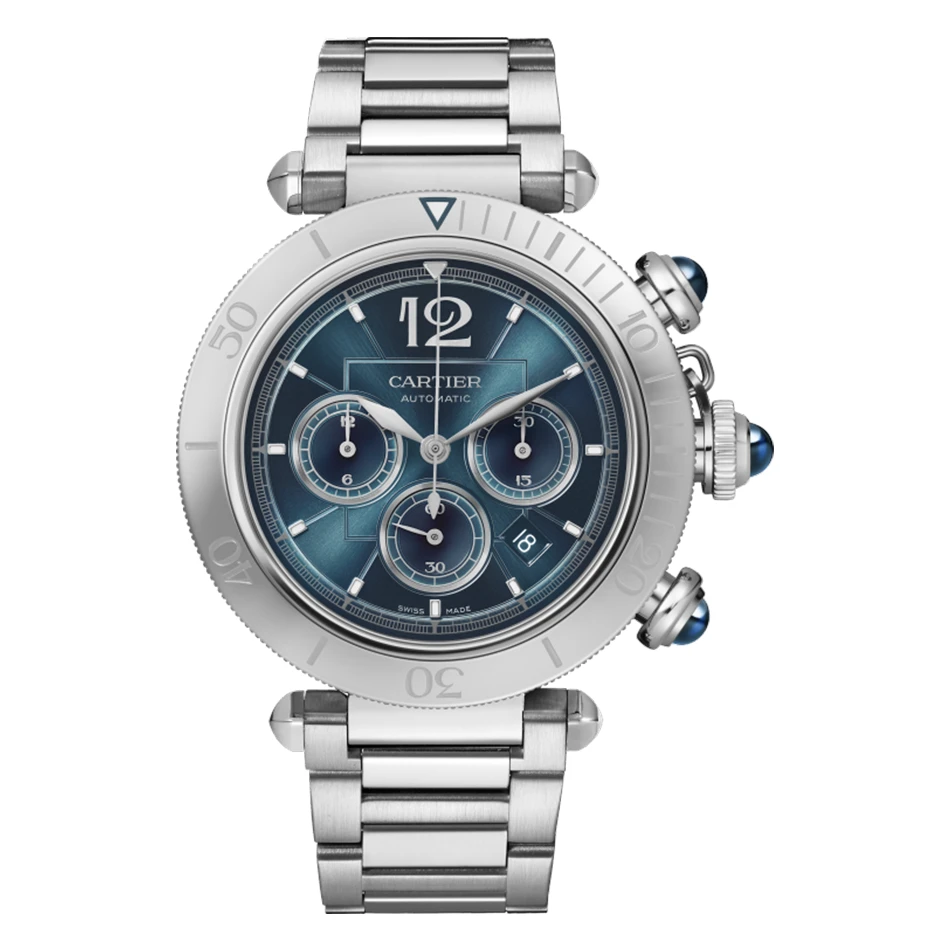 99新 Cartier/卡地亚 帕莎WSPA0039 机械 蓝盘41盘男表 24年全套