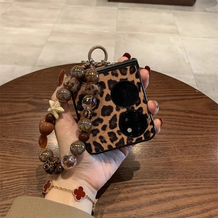 适用华为pocket2手机壳折叠屏PuraX典藏版美拉德豹纹全包女保护套