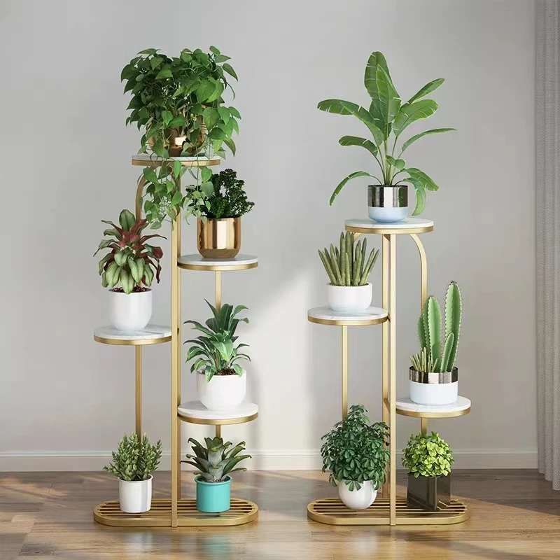 北欧轻奢创意可移动客厅多层花架置物架阳台室内落地式可拆装花架