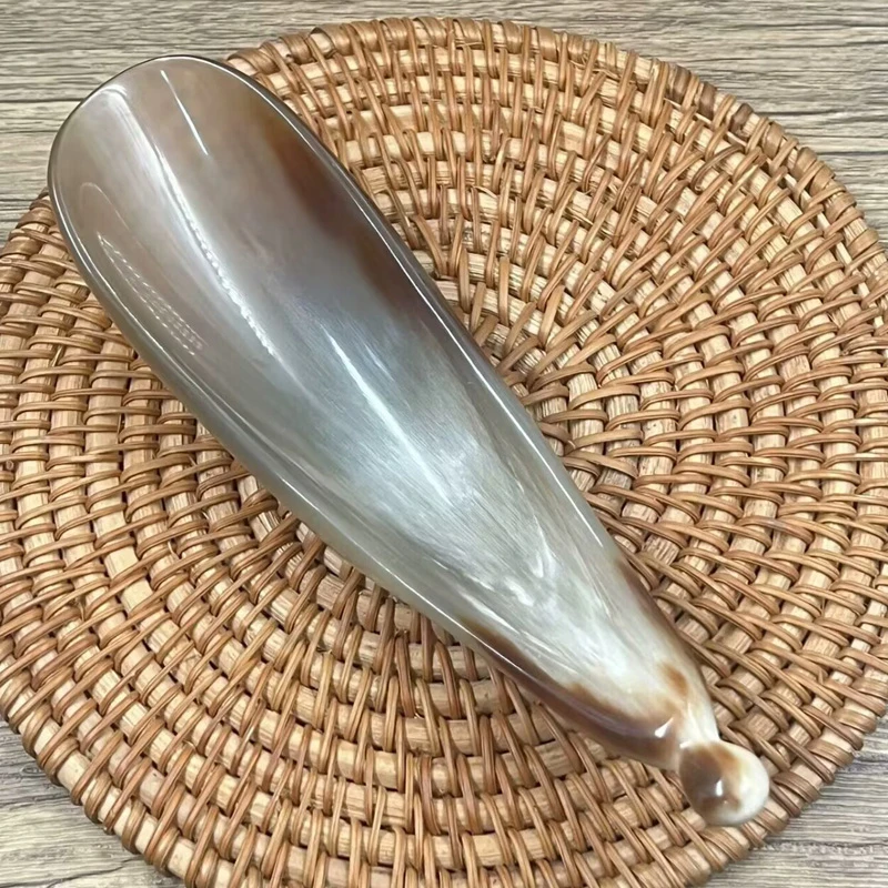 精品牛角梳半边勺刮脸部眼部按摩身体家用刮肩颈刮背部刮脸