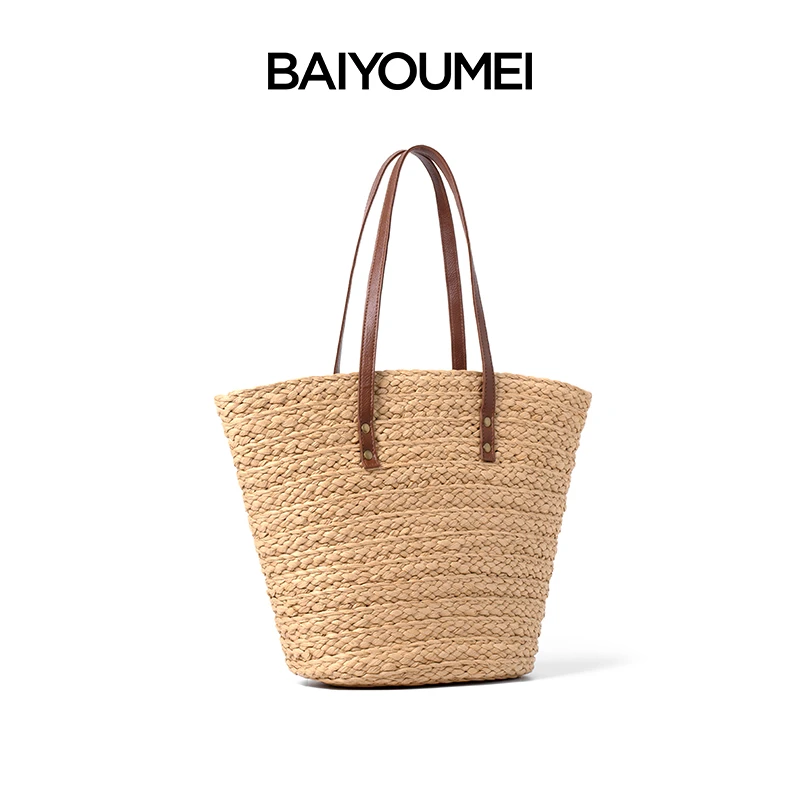 BAIYOUMEI草编编织手提包手拎包肩包