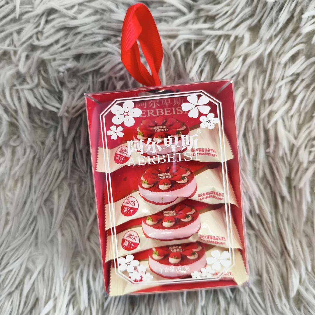 喜庆草莓蛋糕果味果冻蒟蒻果冻