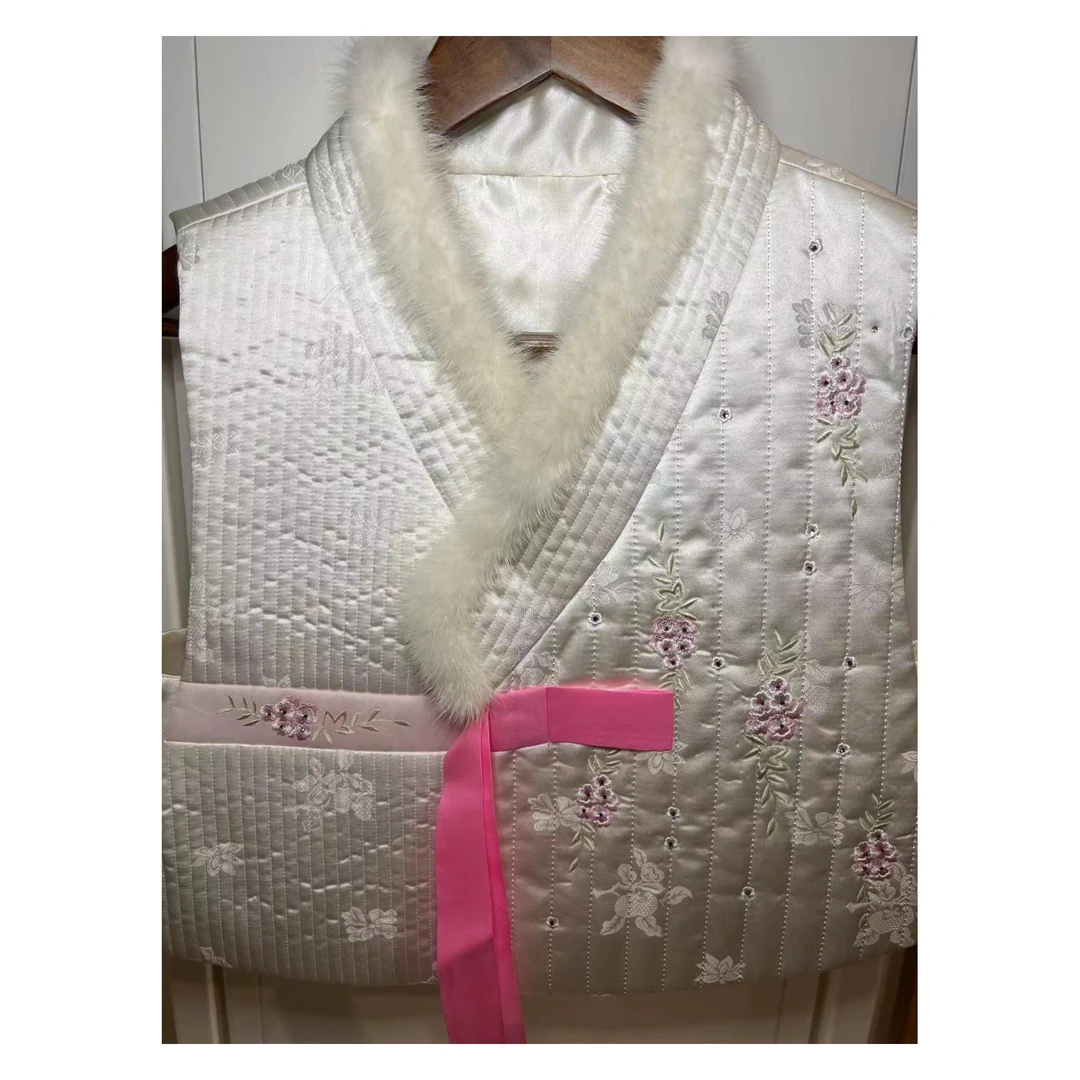 秋季冬季款民族服装保暖传统皮毛一体马甲