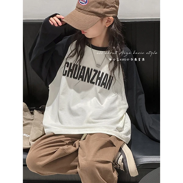 K24220韩国童装女童秋冬T恤加绒加厚儿童长袖上衣t春秋款打底衫潮