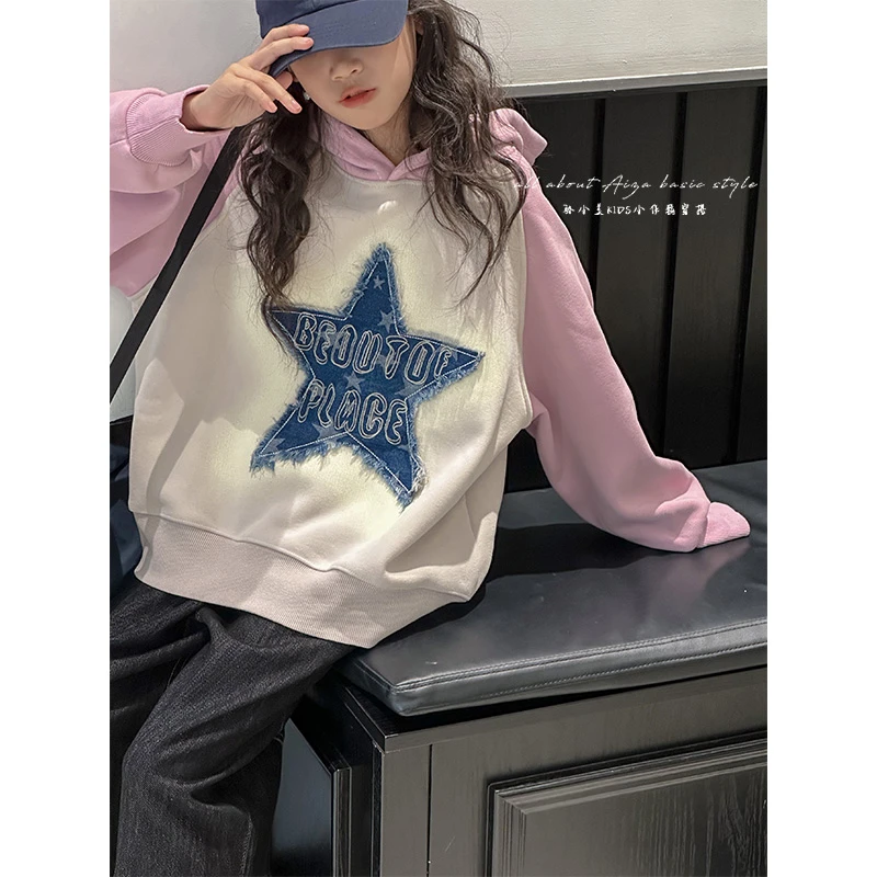 K24874韩国童装女童加绒冬装卫衣儿童加厚上衣新款女孩秋冬款衣服