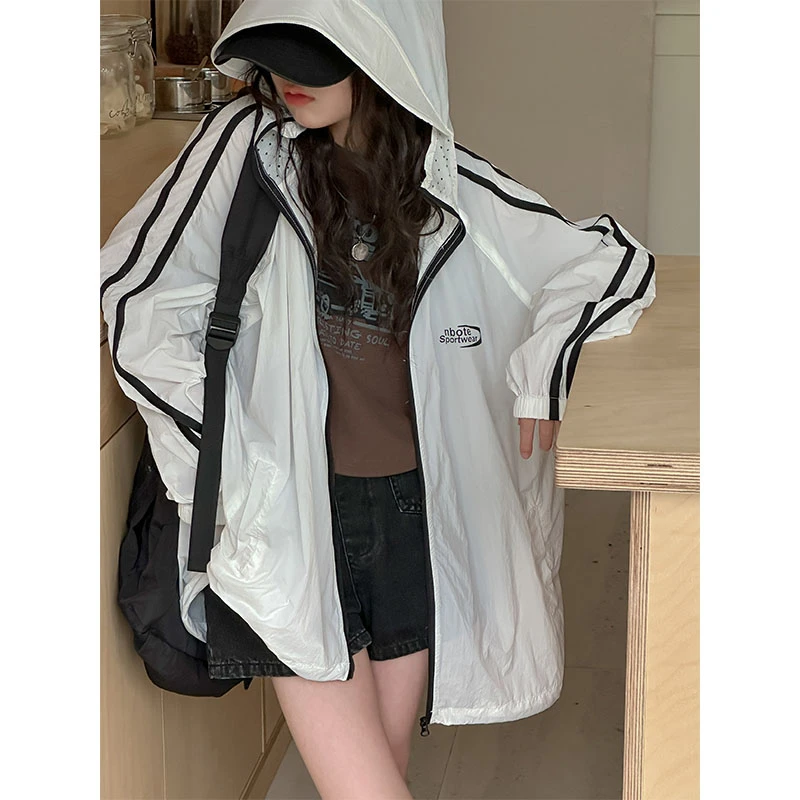 K26490童装女童夏季防晒衣2025新款儿童皮肤衣防紫外线连帽上衣薄