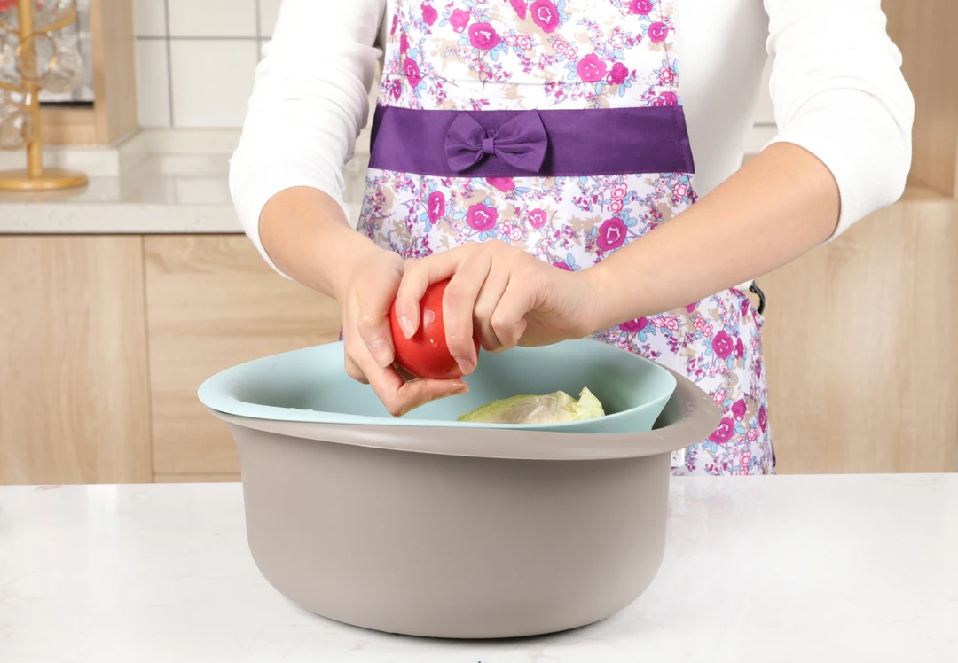 Danny Home 双层沥水篮水果蔬菜方便清洗厨房家用洗菜篮-DH3396