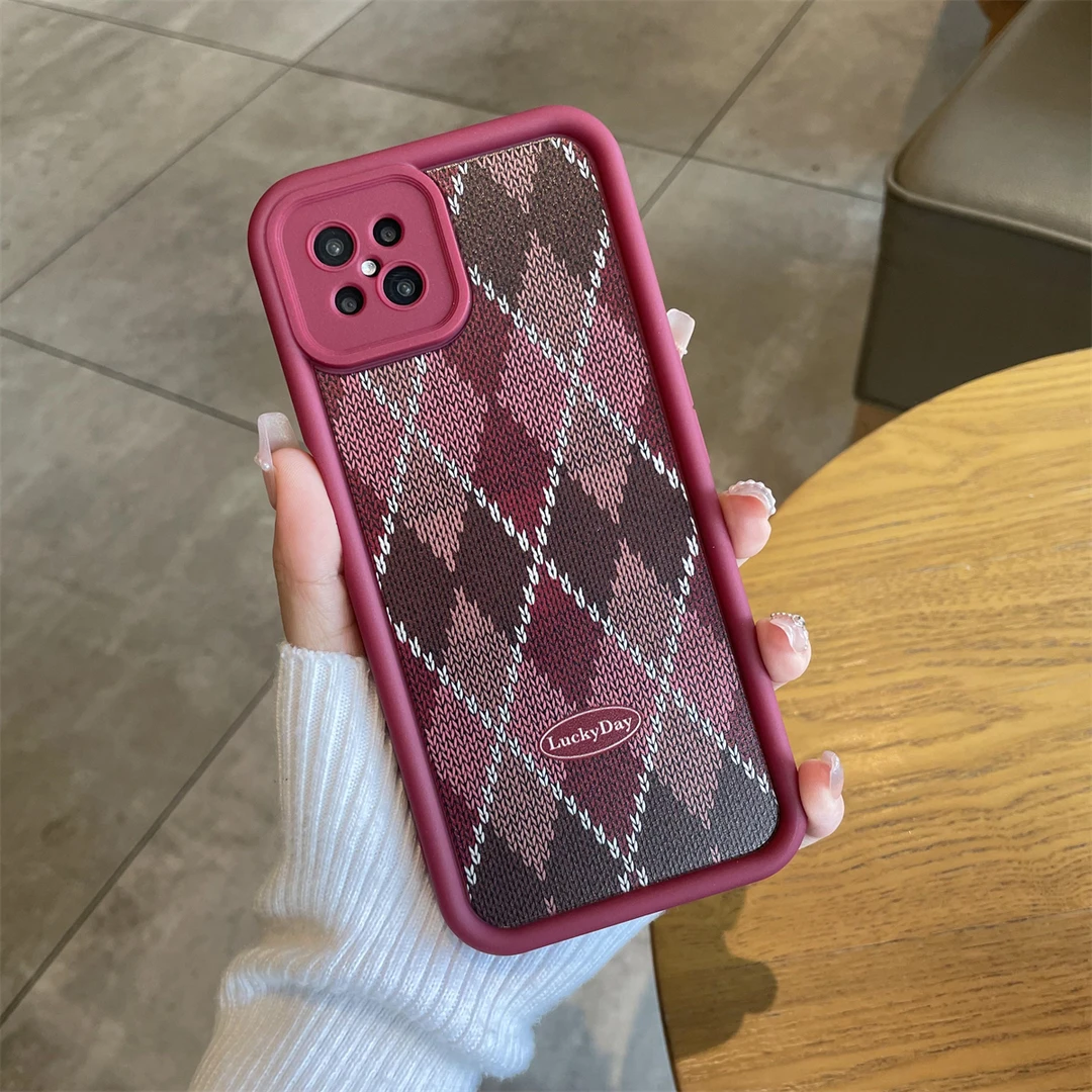 适用于OPPO A92S拼色菱格纹手机壳防摔天眼阶梯复古小众保护时尚