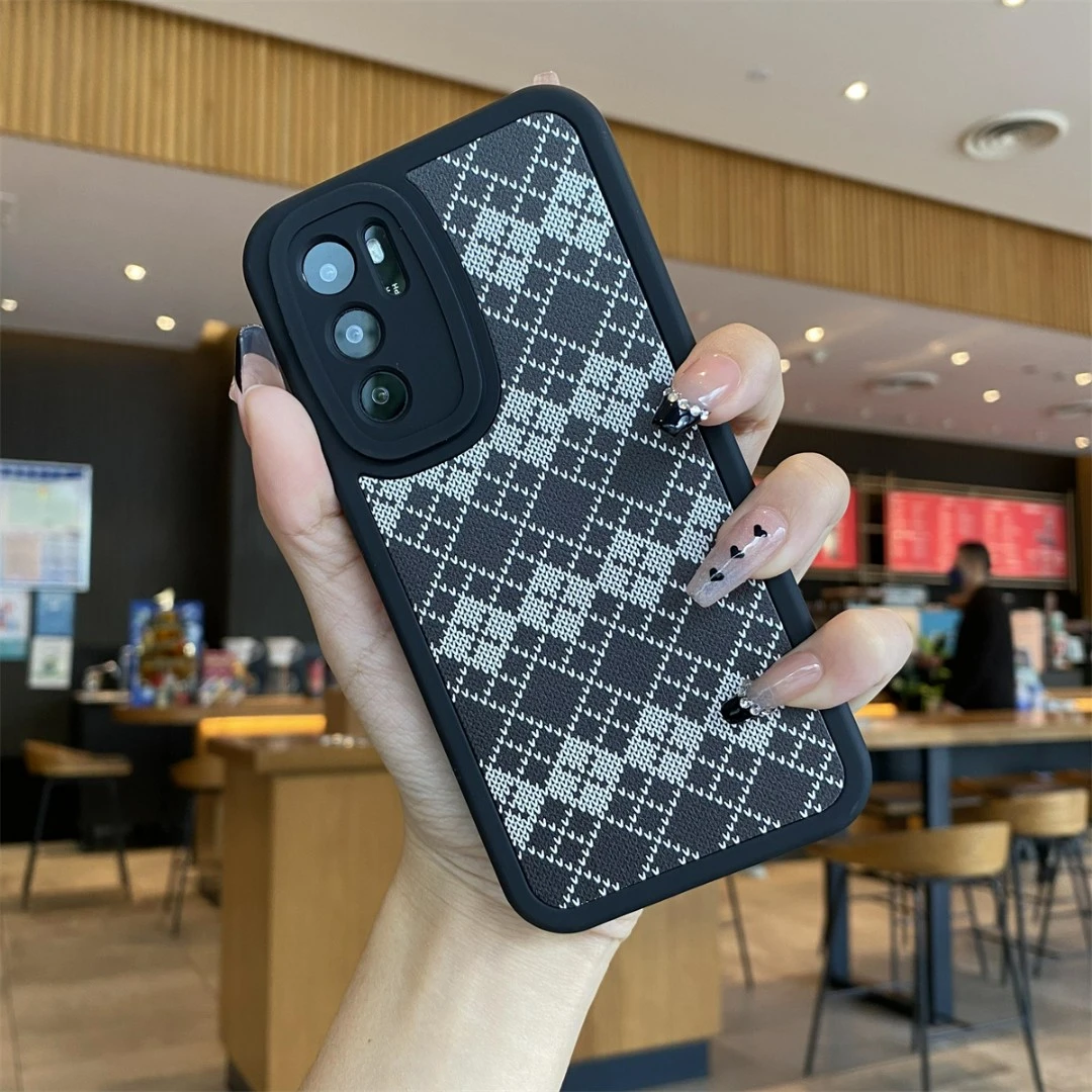 适用于苹果14/华为P40/荣耀/OPPO/VIVO/小米iPhone15菱格纹手机壳