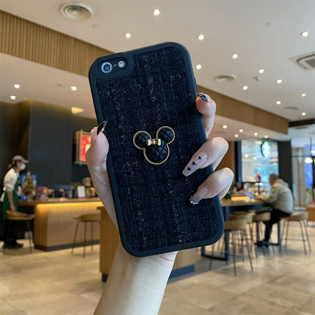 适用于苹果6plus/6splus-小胖妞针织【黑色】MN-全包防摔硅胶软壳