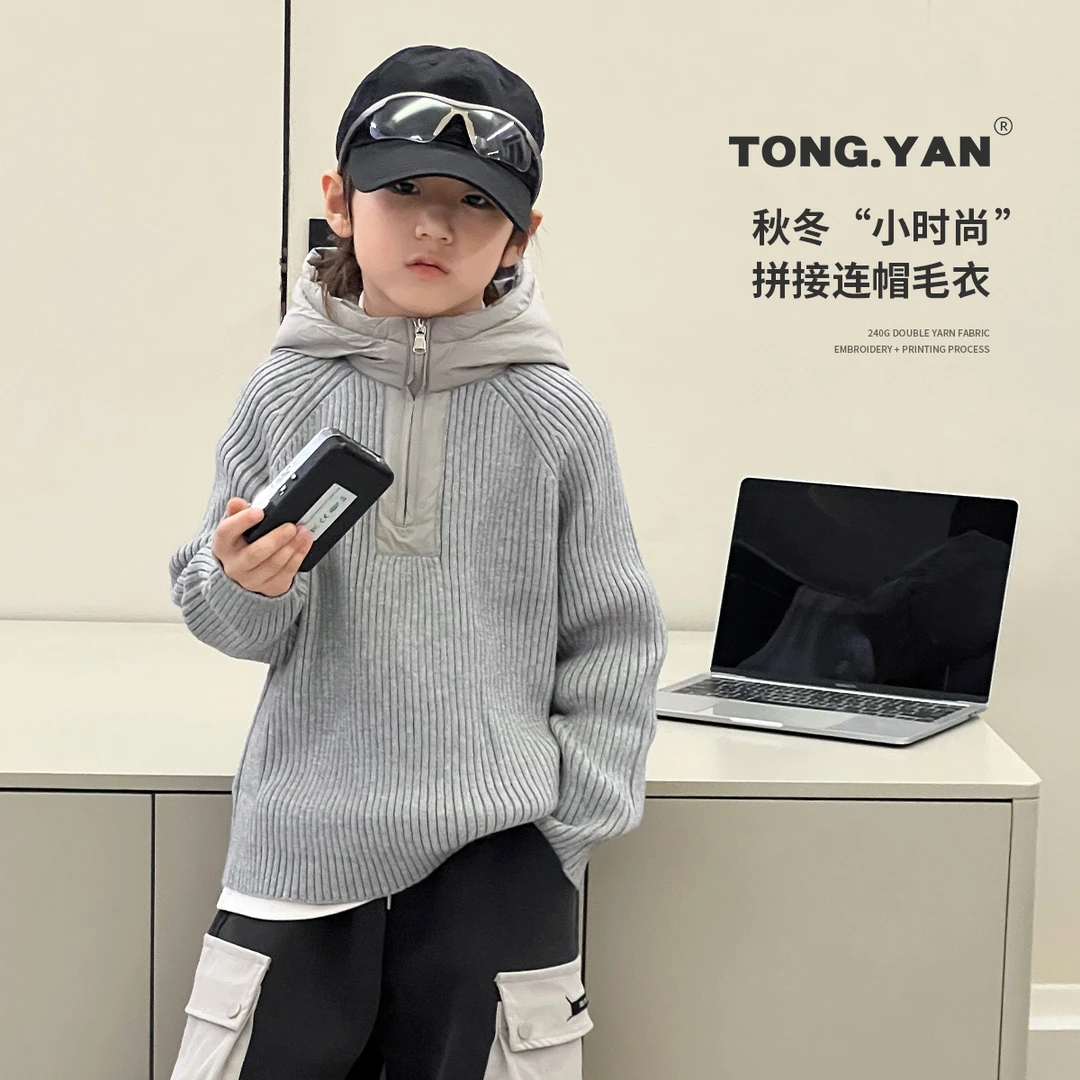 男童毛衣2024冬装新款加厚时尚韩版儿童针织衫帅气宝宝线衣BC3006