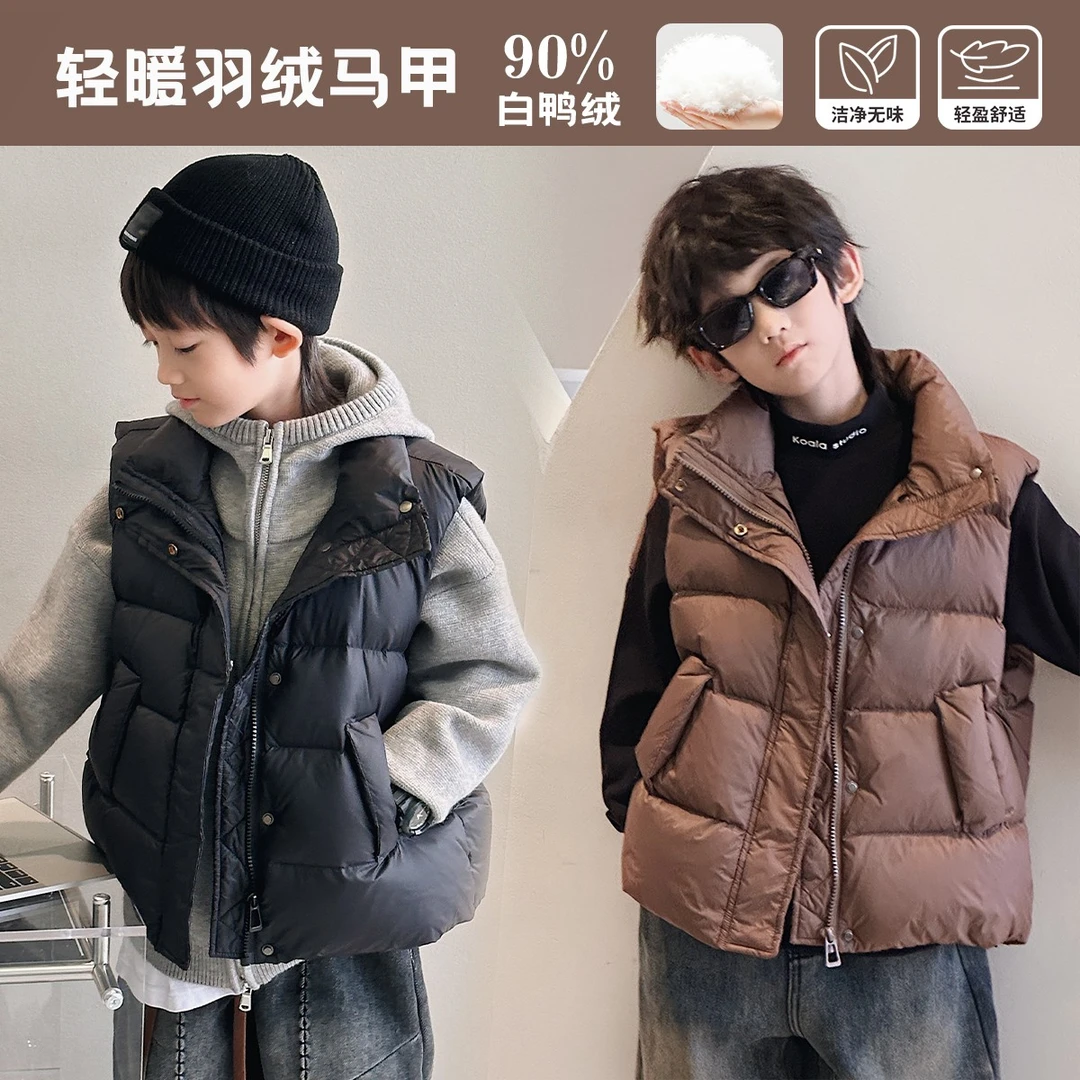 男童羽绒马甲秋冬款中大童韩版外套保暖背心外穿宝宝马夹HY-1307