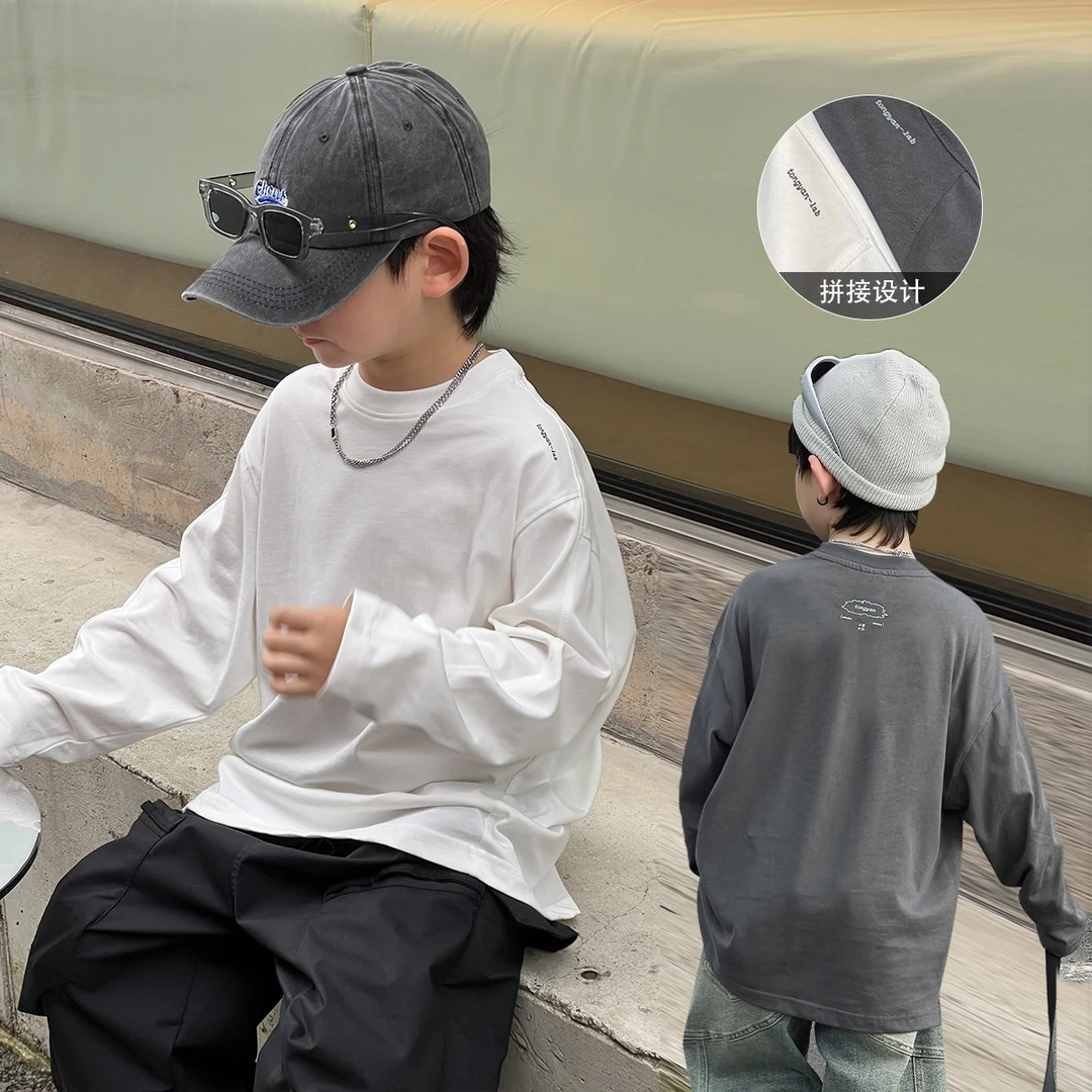 男童长袖T恤秋季新款中大童简约百搭上衣宝宝内搭打底衫潮TY70617